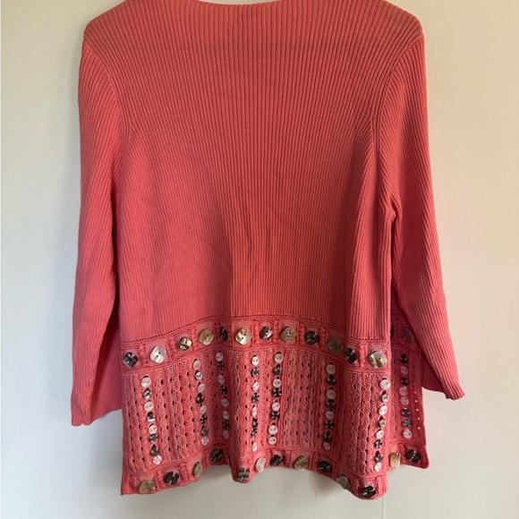 J. Jill Coral Button-Up Women's Cardigan - Picture 5 of 7
